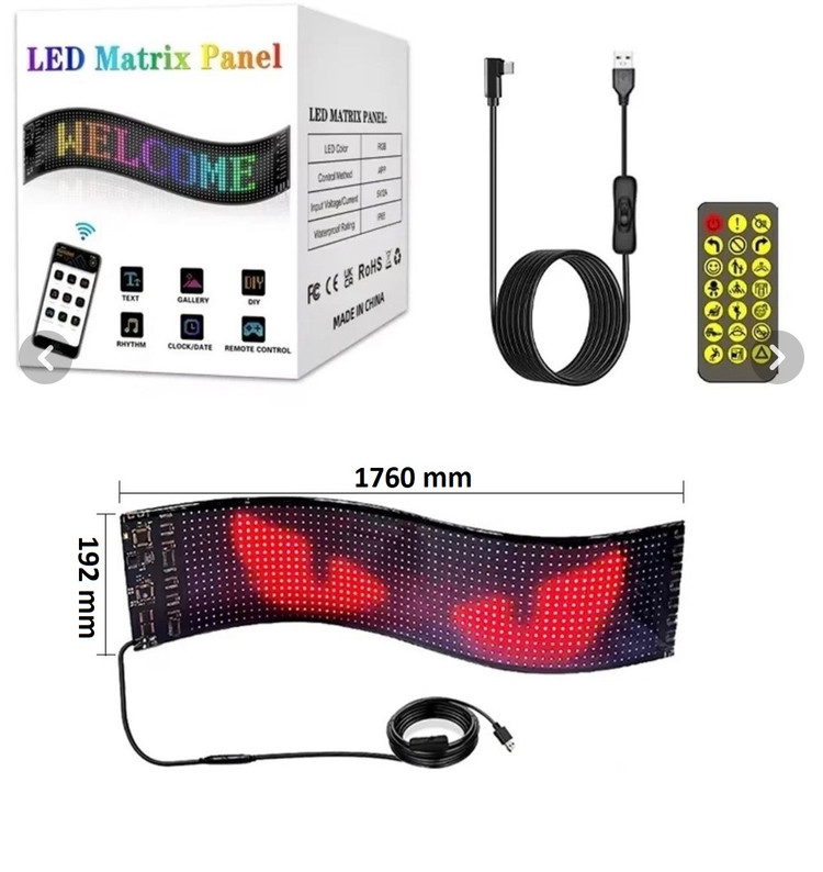 پنل ماتریکسی LED منعطف کد 03 (سایز 19/2 سانتیمتر در 176 سانتیمتر)
