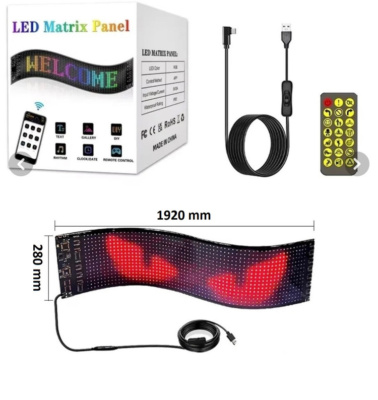 پنل ماتریکسی LED منعطف کد 06 (سایز 28 سانتیمتر در 192 سانتیمتر)